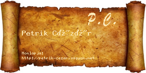 Petrik Cézár névjegykártya